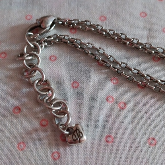 Brighton Long Silver Tone Double Chain Drop Charm Pendant Necklace - Picture 6 of 9